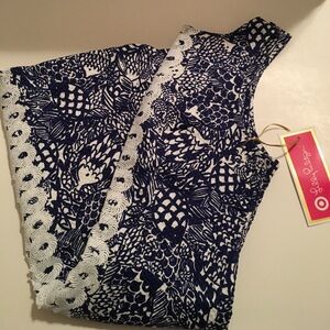 Lilly Pulitzer Blue and White Midi Dress